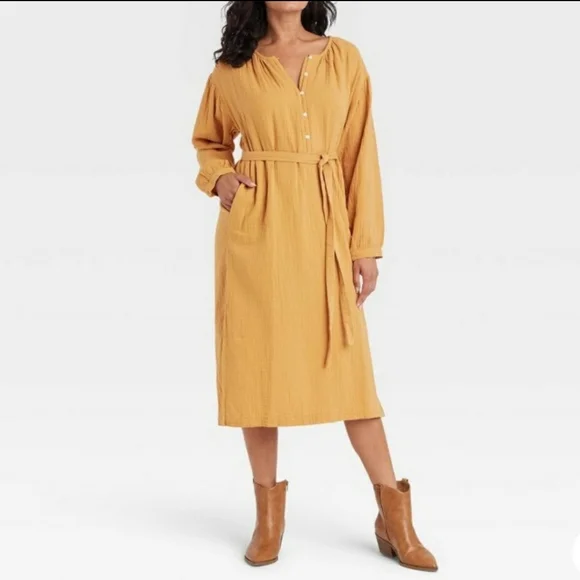 knee length dresses for ladies Universal Thread Women's Long Sleeve Tunic Mini Sweater Dress